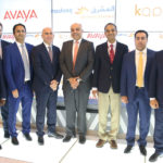 Second from right is Fadi Hani, Vice President – Middle East, Turkey & Africa, Avaya and fifth from right is Sandeep Chouhan, Head of Operations and Technology, Mashreq