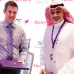 From left to right: John Waldron, President and CEO of Honeywell Safety and Productivity Solutions (SPS) with Eng. Riyad Muawwad, Chairman of the Board of Directors of STC Solutions.