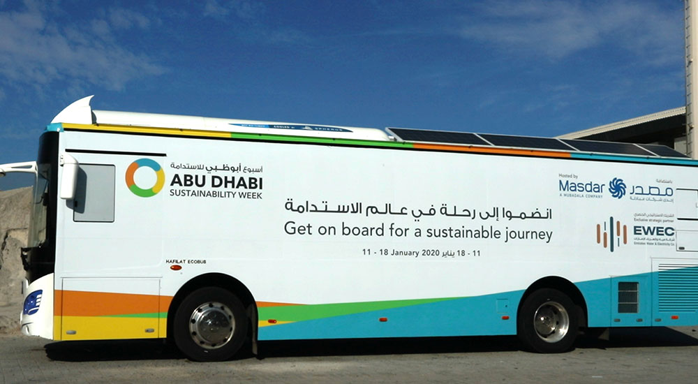 Masdar’s electric bus to tour all seven emirates, promote ADSW 2020