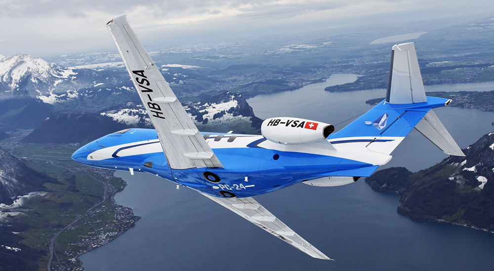 The twin-engine ‘Super Versatile’ Pilatus PC-24 Jet.
