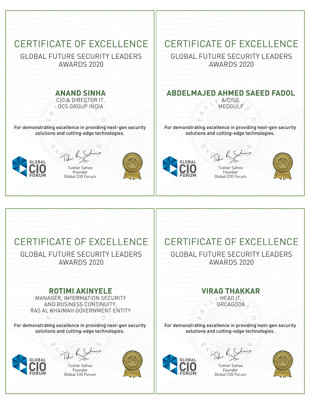 Global CIO Forum awards Blockchain verified certificates to security ...