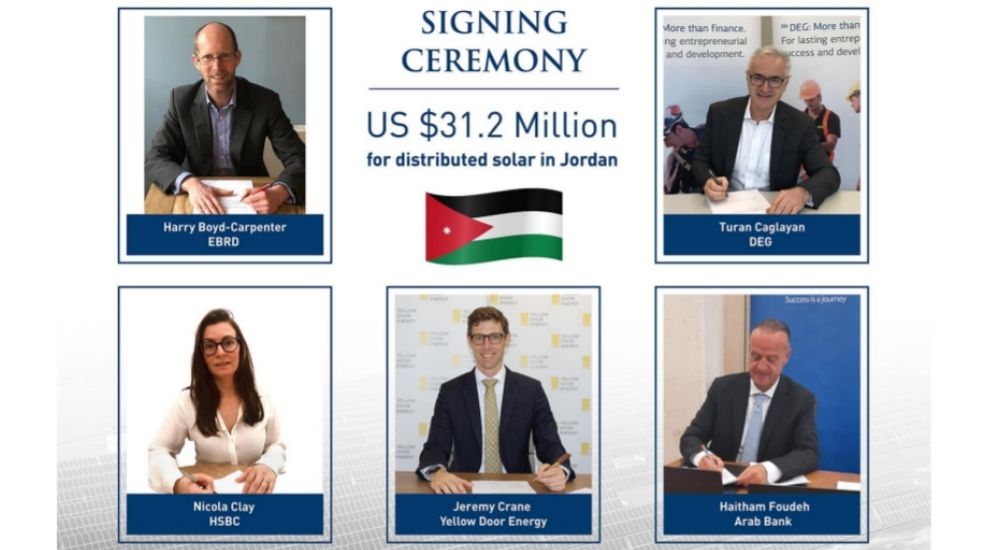 Loan agreement for development, construction, and operation of 8 Jordan solar plants.