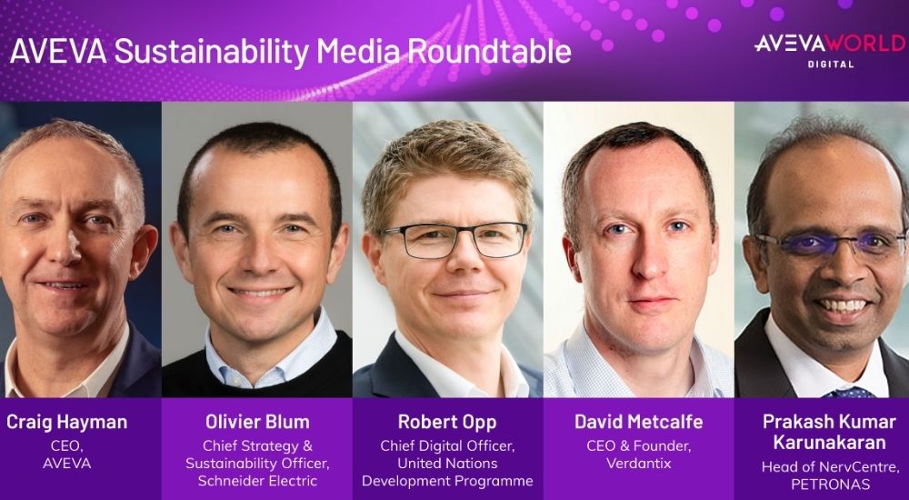 Panelists at AVEVA World Digital 3 Sustainability Media Roundtable.