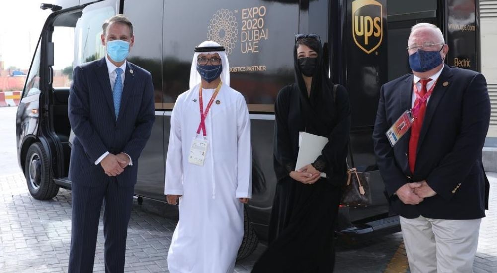 UPS and DP World delivering world firsts electric vehicles charged using off-grid solar power at Expo 2020 Dubai