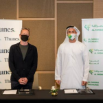(Left to Right) Simon Nelson, SVP for MENA at Thunes and Hasan Fardan Al Fardan, CEO at Al Fardan Exchange
