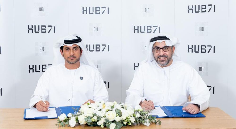 (Left to Right) Omar Al Marzooqi, Chief Executive Officer, AIQ, and Badr Al-Olama, Acting Chief Executive Officer of Hub71