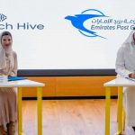 (Left to Right) Raja Al Mazrouei, Executive Vice President of DIFC Fintech Hive and Abdulla Mohammed Alashram, Group CEO of Emirates Post Group