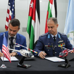 (Left to right) Patrick Moulay, senior vice president, International Business, Bell and Brig. Gen. Mohammad F. Hiyasat, Commander, Royal Jordanian Air Force.