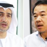 (Left to right) Abdulla Al Shamsi, COO of Bayanat and Eric Xing, President, MBZUAI.
