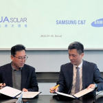 The PV Module Supply Agreement Signing Ceremony between JA Solar and Samsung C&T.