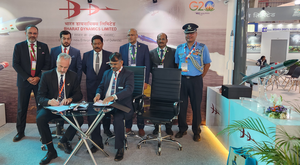 (Left to right) Theunis Botha, CEO of AL TARIQ and Commodore A. Madhavarao (retired), Director (Technical) of BDL.