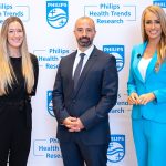 Left to Right Lucy Stewart, Head of Client Services, Censuswide; Marc Antoine Zora, General Manager and District Leader, Gulf & Levant, Philips Middle East; Katie Jenson, International Broadcast Journalist.