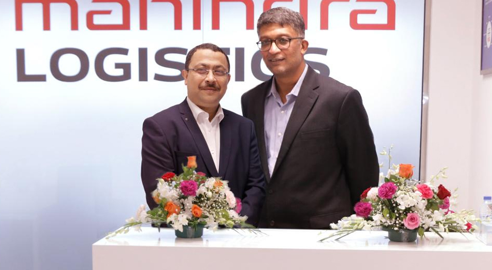 (Left to right) Saurav Chakraborty, Head – Global Cross Border Solutions at Mahindra Logistics Limited and Rampraveen Swaminathan, Managing Director and Chief Executive Officer of Mahindra Logistics Limited.