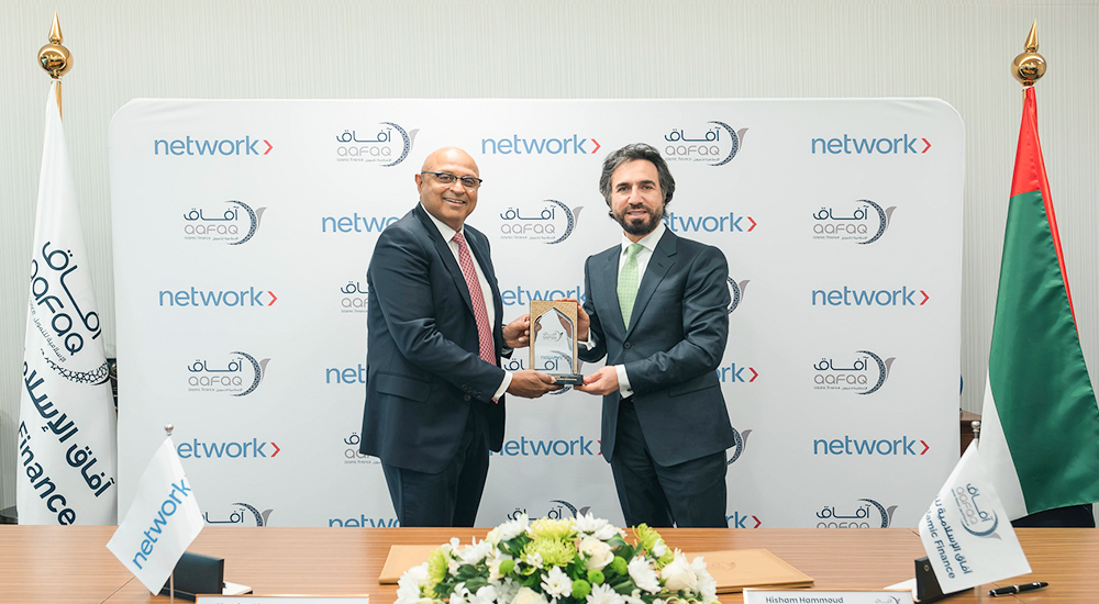 (Left to Right) Nandan Mer, Chief Executive Officer at Network International & Hisham Hammoud, CEO of Aafaq Islamic Finance